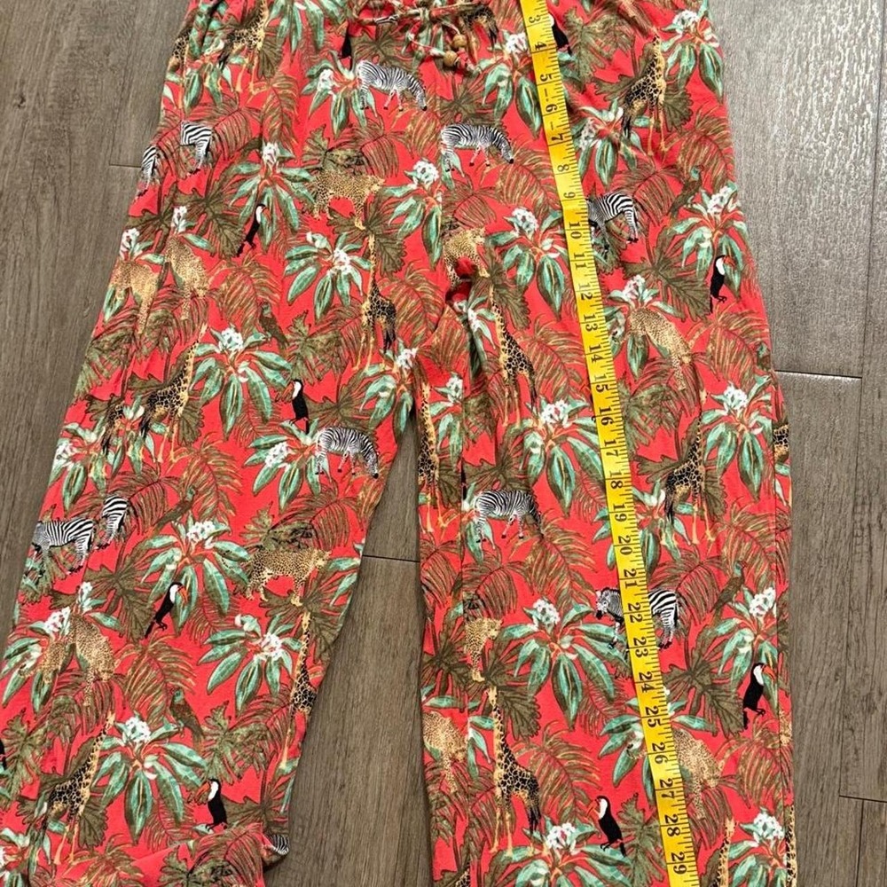 Vintage 2000s Y2K boho safari print cotton Jane Delancey capri pants size large